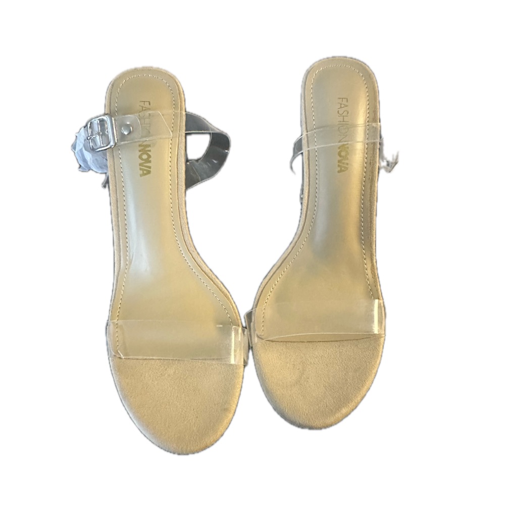 Fashion Nova Silver Minimalist Sandals With Clear Straps